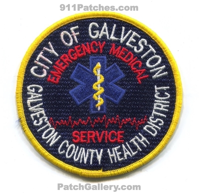 Galveston County Health District Emergency Medical Services EMS Patch (Texas)
Scan By: PatchGallery.com
Keywords: city of co. ambulance emt paramedic