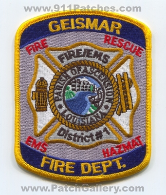 Geismar Fire Department Parish of Ascension District Number 1 Patch (Louisiana)
Scan By: PatchGallery.com
Keywords: dept. rescue ems hazmat haz-mat dist. no. #1