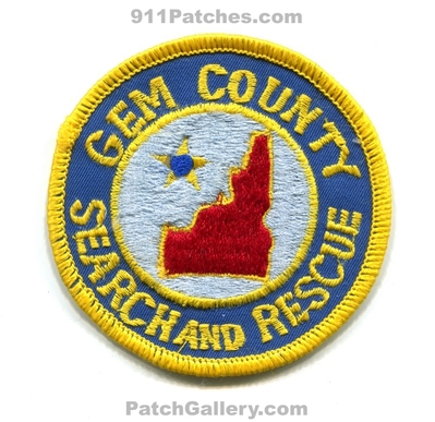 Gem County Search and Rescue SAR Patch (Idaho)
Scan By: PatchGallery.com
Keywords: co. & sheriffs department dept. office
