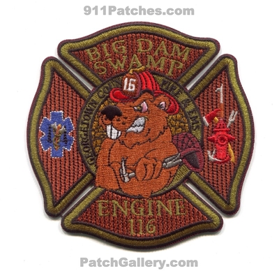 Georgetown County Fire EMS Department Station 16 Patch (South Carolina)
Scan By: PatchGallery.com
[b]Patch Made By: 911Patches.com[/b]
Keywords: co. & and emergency medical services dept. company engine 116 big dam swamp beaver