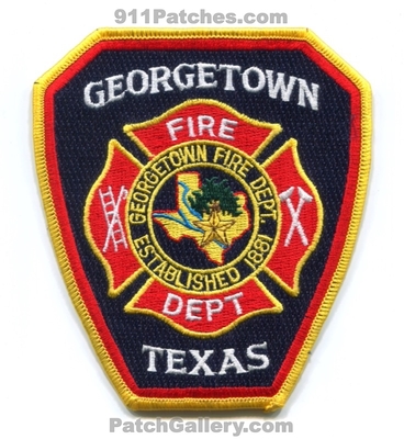 Georgetown Fire Department Patch (Texas)
Scan By: PatchGallery.com
Keywords: dept. established 1881