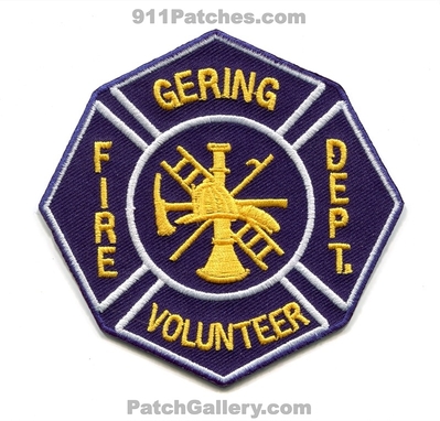Gering Volunteer Fire Department Patch (Nebraska)
Scan By: PatchGallery.com
Keywords: vol. dept.