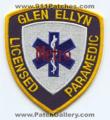 Glen Ellyn Licensed Paramedic Metro (Illinois)
Scan By: PatchGallery.com
Keywords: ems ambulance