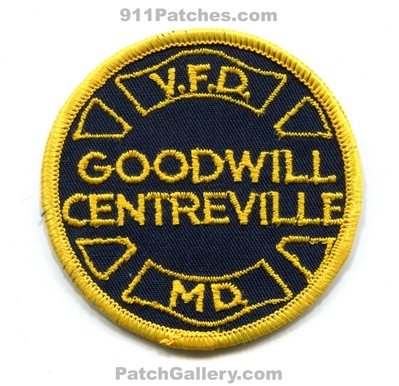 Goodwill Centreville Volunteer Fire Department Patch (Maryland)
Scan By: PatchGallery.com
Keywords: vol. dept. vfd v.f.d. md.