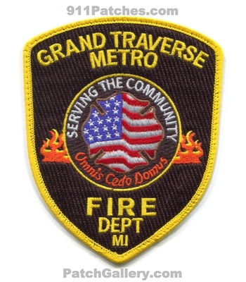 Grand Traverse Metro Fire Department Patch (Michigan)
Scan By: PatchGallery.com
Keywords: dept. serving the community omnis cedo domus