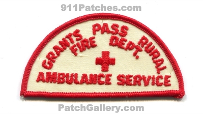 Grants Pass Rural Fire Department Ambulance Service Patch (Oregon)
Scan By: PatchGallery.com
Keywords: dept. ems