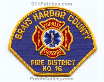 Grays Harbor County Fire District 16 Copalis Crossing Patch (Washington)
Scan By: PatchGallery.com
Keywords: co. dist. number no. #16 rescue department dept.