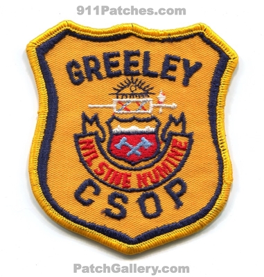 Greeley Police Department CSOP Patch (Colorado)
Scan By: PatchGallery.com
Keywords: dept.
