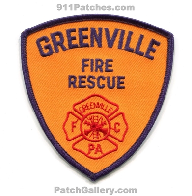 Greenville Fire Rescue Department Patch (Pennsylvania)
Scan By: PatchGallery.com
Keywords: dept. fc company co.