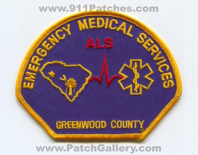 Greenwood County Emergency Medical Services EMS ALS Patch (South Carolina)
Scan By: PatchGallery.com
Keywords: co. ambulance emt paramedic advanced life support