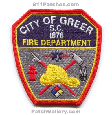Greer Fire Department Patch (South Carolina)
Scan By: PatchGallery.com
Keywords: city of s.c. 1876