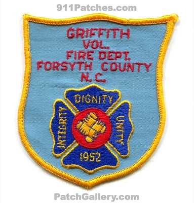 Griffith Volunteer Fire Department Forsyth County Patch (North Carolina)
Scan By: PatchGallery.com
Keywords: 1952