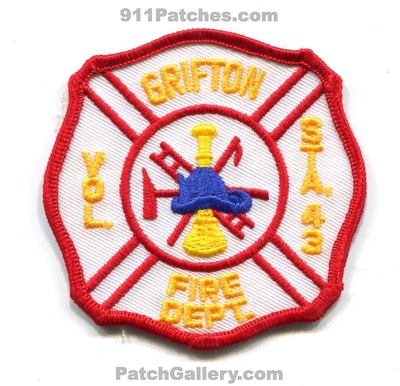 Grifton Volunteer Fire Department Station 43 Patch (North Carolina)
Scan By: PatchGallery.com
Keywords: vol. dept. sta.