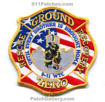 Ground Zero Rescue Recovery Patch (New York)
Scan By: PatchGallery.com
Keywords: until every brother is brought home september 11th 09-11-2001 09-11-01 09/11/2001 09/11/01 world trade center wtc city of dept. fdny f.d.n.y.