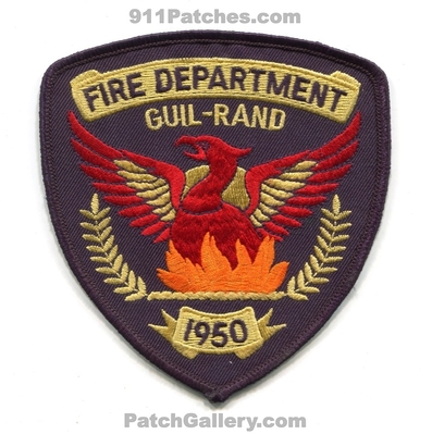 Guil-Rand Fire Department Patch (North Carolina)
Scan By: PatchGallery.com
Keywords: guilrand dept. 1950