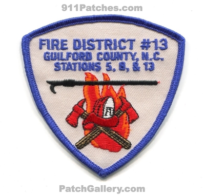 Guilford County Fire District 13 Stations 5 8 13 Patch (North Carolina)
Scan By: PatchGallery.com
Keywords: co. dist. number no. #13 department dept. &