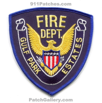 Gulf Park Estates Fire Department Patch (Mississippi)
Scan By: PatchGallery.com
Keywords: dept.