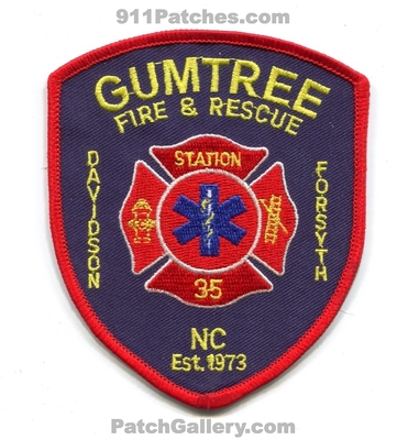 Gumtree Fire Rescue Department Station 35 Patch (North Carolina)
Scan By: PatchGallery.com
Keywords: dept. and & davidson forsyth est. 1973