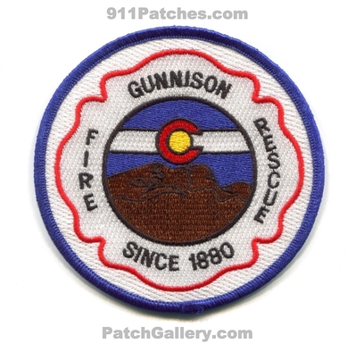 Gunnison Fire Rescue Department Patch (Colorado)
[b]Scan From: Our Collection[/b]
Keywords: dept. since 1880
