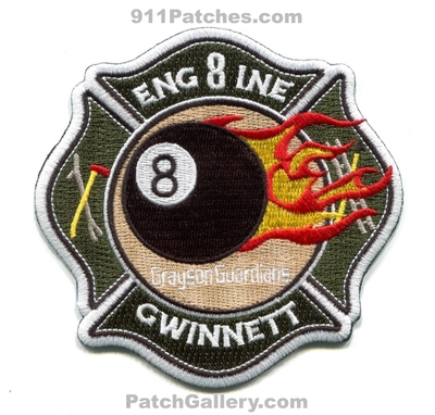 Gwinnett County Fire Department Engine 8 Patch (Georgia)
Scan By: PatchGallery.com
[b]Patch Made By: 911Patches.com[/b]
Keywords: co. dept. company station grayson guardians