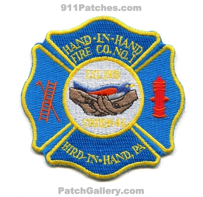 Hand in Hand Fire Company Number 1 Station 4-1 Patch (Pennsylvania) (Confirmed)
Scan By: PatchGallery.com
Keywords: co. no. #1 41 department dept. bird