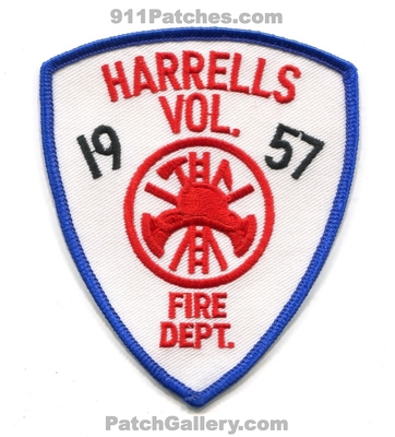 Harrells Volunteer Fire Department Patch (North Carolina)
Scan By: PatchGallery.com
Keywords: vol. dept. 1957