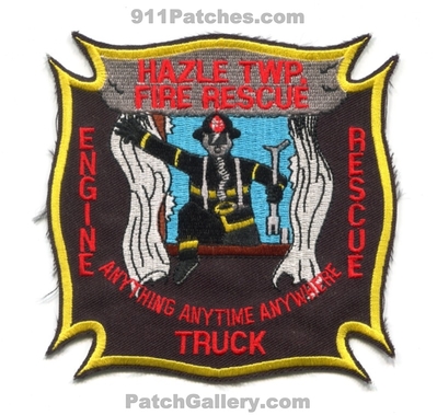 Hazle Township Fire Rescue Department Engine Truck Patch (Pennsylvania)
Scan By: PatchGallery.com
Keywords: twp. dept. company co. station anything anytime anywhere