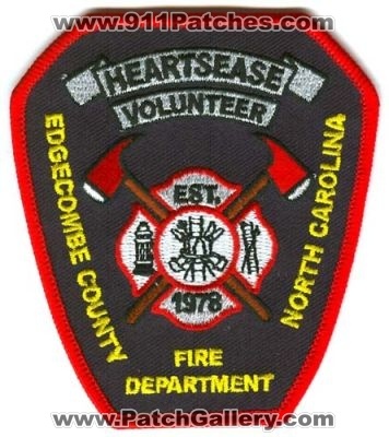 Heartsease Volunteer Fire Department Patch (North Carolina)
[b]Scan From: Our Collection[/b]
County: Edgecombe
