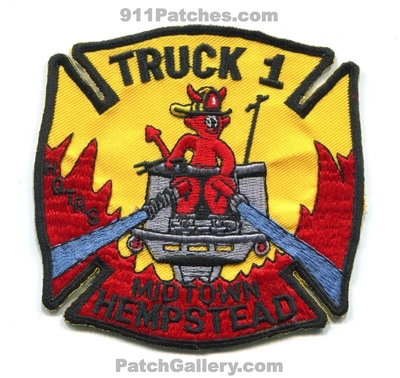 Hempstead Fire Department Truck 1 Patch (New York)
Scan By: PatchGallery.com
Keywords: dept. midtown hqtrs headquarters company co. station