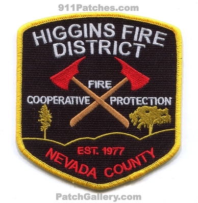 Higgins Fire District Nevada County Patch (Texas)
Scan By: PatchGallery.com
Keywords: dist. co. department dept. cooperative protection est. 1977