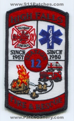 High Falls Fire Department Station 12 Patch (North Carolina)
Scan By: PatchGallery.com
Keywords: dept. member & and rescue