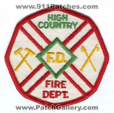 High Country Fire Department Patch (Colorado)
[b]Scan From: Our Collection[/b]
Keywords: dept. f.d. fd