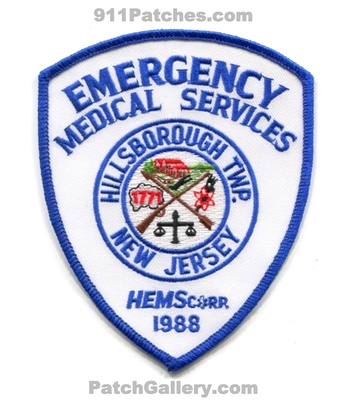 Hillsborough Township Emergency Medical Services EMS Patch (New Jersey)
Scan By: PatchGallery.com
Keywords: twp. ambulance emt paramedic hemscorp. 1988 1774