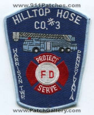 Hilltop Fire Department Hose Company Number 3 (Pennsylvania)
Scan By: PatchGallery.com
Keywords: dept. co. no. #3 harrison township twp. fd protect serve