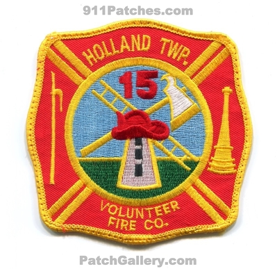 Holland Township Volunteer Fire Company 15 Patch (New Jersey)
Scan By: PatchGallery.com
Keywords: twp. vol. co. department dept.