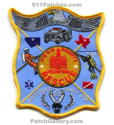 Hood County Volunteer Rescue Patch (Texas)
Scan By: PatchGallery.com
Keywords: co. vol. serving hood county co. for 25 years technical scuba diver ems
