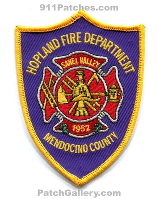 Hopland Fire Department Menocino County Sanel Valley Patch (California)
Scan By: PatchGallery.com
Keywords: dept. co.