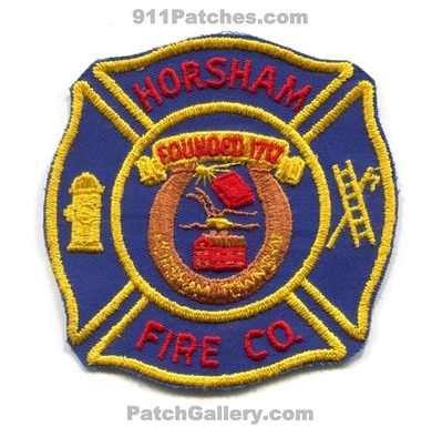 Horsham Fire Company Patch (Pennsylvania)
Scan By: PatchGallery.com
Keywords: co. department dept. founded 1717