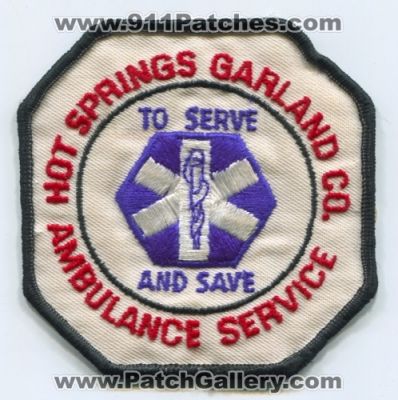 Hot Springs Garland County Ambulance Services (Arkansas)
Scan By: PatchGallery.com
Keywords: co. ems to serve and save