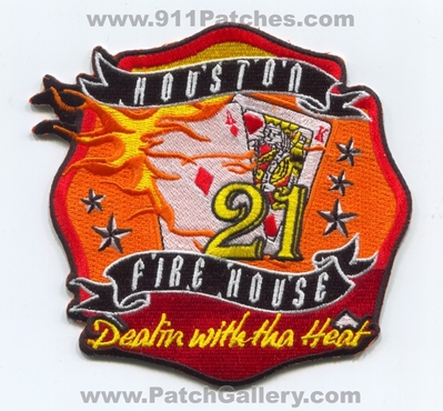 Houston Fire Department Station 21 Patch (Texas)
Scan By: PatchGallery.com
Keywords: dept. hfd h.f.d. company co. firehouse dealin with tha heat