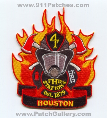 Houston Fire Department Station 4 Patch (Texas)
Scan By: PatchGallery.com
Keywords: dept. hfd H.F.D. Company Co. station est. 1879