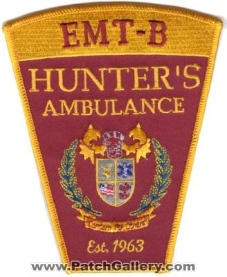 Hunter's Ambulance EMT-B (Connecticut)
Thanks to zwpatch.ca for this scan.
Keywords: ems hunters