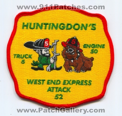 Huntingdon Fire Department Engine 50 Truck 5 Attack 52 Patch (Pennsylvania)
Scan By: PatchGallery.com
Keywords: huntingdons dept. company co. station west end express