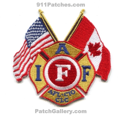 International Association of Fire Fighters IAFF Local Union American Canadian Flags Patch (No State Affiliation)
Scan By: PatchGallery.com
Keywords: assoc. assn. firefighters i.a.f.f. afl cio clc usa canada