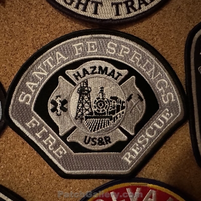Santa Fe Springs Fire Rescue Department Patch (California)
Picture By: PatchGallery.com
Thanks to Jeremiah Herderich
Keywords: dept. hazmat haz-mat usar us&r