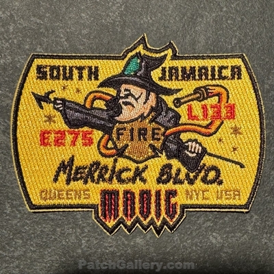 New York City Fire Department FDNY Engine 275 Ladder 133 Patch (New York)
Picture By: PatchGallery.com
Thanks to Jeremiah Herderich
Keywords: south jamaica magic derrick blvd queens nyc usa