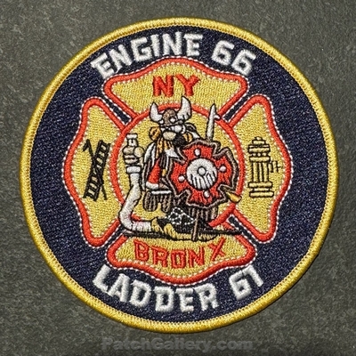 New York City Fire Department FDNY Engine 66 Ladder 61 Patch (New York)
Picture By: PatchGallery.com
Thanks to Jeremiah Herderich
Keywords: of dept. company co. station bronx