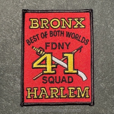 New York City Fire Department FDNY Squad 41 Patch (New York)
Picture By: PatchGallery.com
Thanks to Jeremiah Herderich
Keywords: of dept. company co. station bronx Harlem the best of both worlds