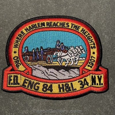 New York City Fire Department FDNY Engine 84 Hook and Ladder 34 Patch (New York)
Picture By: PatchGallery.com
Thanks to Jeremiah Herderich
Keywords: of dept. company co. station where Harlem reaches the heights