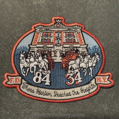 New York City Fire Department FDNY Engine 84 Hook and Ladder 34 Patch (New York)
Picture By: PatchGallery.com
Thanks to Jeremiah Herderich
Keywords: of dept. company co. station where Harlem reaches the heights